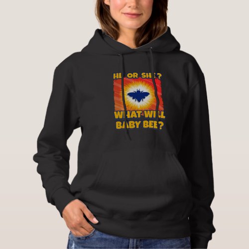 He Or She What Will Baby Bee Beekeeper Baby Shower Hoodie