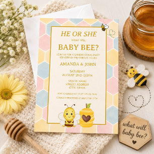 HE OR SHE, What Will Baby Bee Gender Reveal Invitation