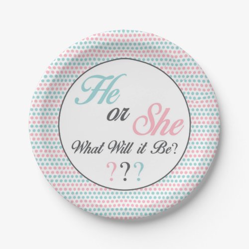 He or She What Will it Be Reveal Party 7 Plate