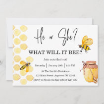 He or She What Will It BEE Gender Reveal Invitation