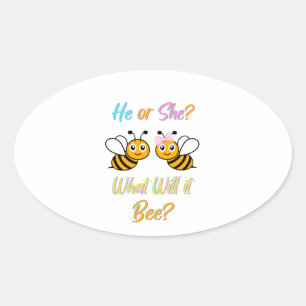 He or She what will it bee? T-Shirt Oval Sticker