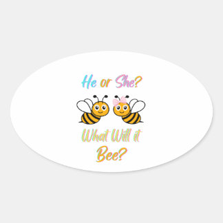 He or She what will it bee? T-Shirt Oval Sticker
