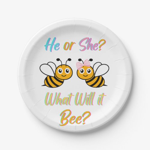 He or She what will it bee T_Shirt Oval Sticker Paper Plates