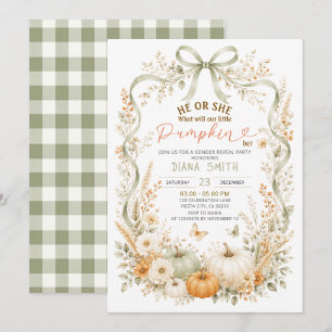 He or She What Will Our Little Pumpkin Be Invitation