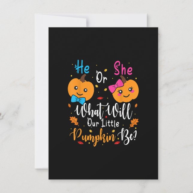He Or She What Will Our Little Pumpkin Be Thanksgi Invitation (Front)