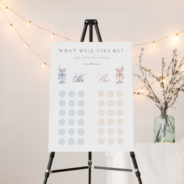 He Or She What Will Tini Be Gender Reveal Voting Foam Board (In Situ (Stand))