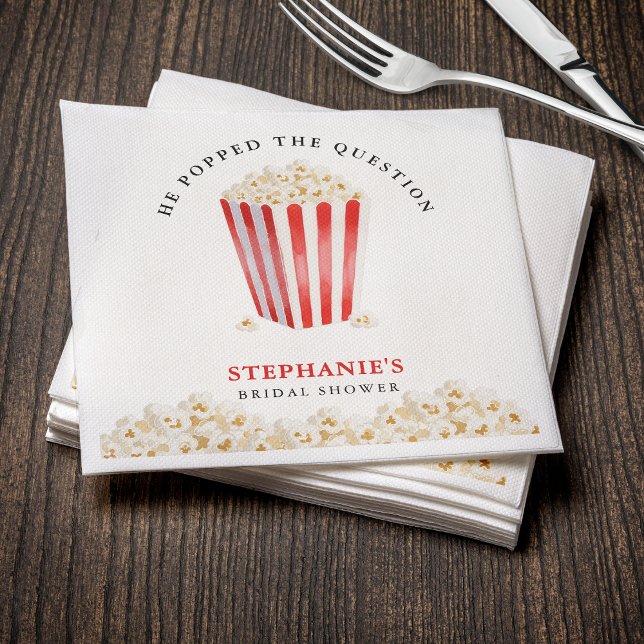 He Popped the Question Bridal Shower Popcorn Napkins (He Popped the Question Bridal Shower Popcorn Napkins
)