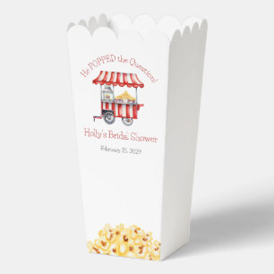 He Popped the Question! Popcorn Bridal Shower Favor Boxes