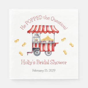 He Popped the Question! Popcorn Bridal Shower Napkins