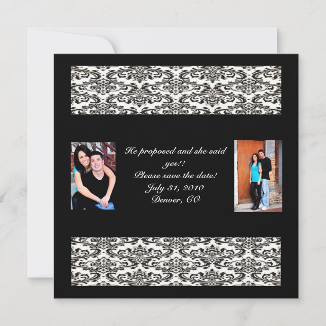 He propsed and she said yes! Save the Date (Front)