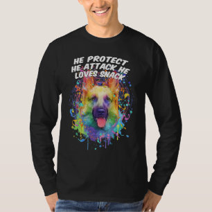 He Protect He Attack He Loves Snack German Shepher T-Shirt