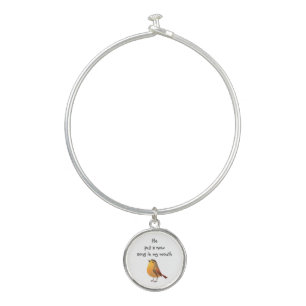 He put a new song in my mouth Cute Bird Bangle Bracelet