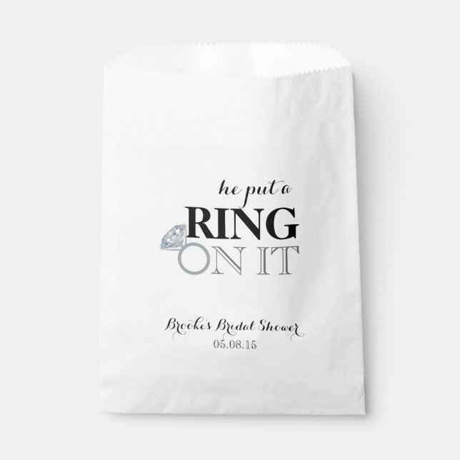 He Put a Ring On It Favor Bag (Front)