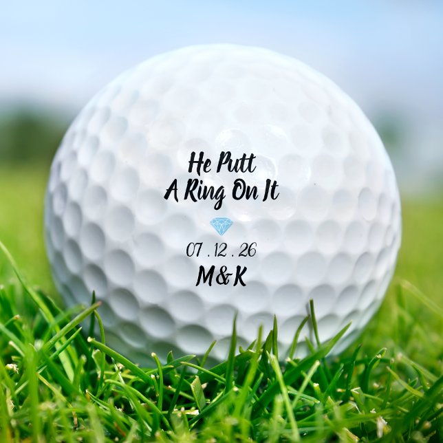 He Putt a Ring on It Wedding Anniversary Monogram Golf Balls (Creator Uploaded)