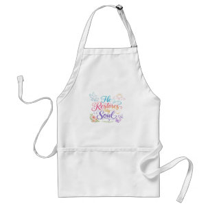 He restores my soul adult apron