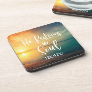 He Restores my Soul Beverage Coaster