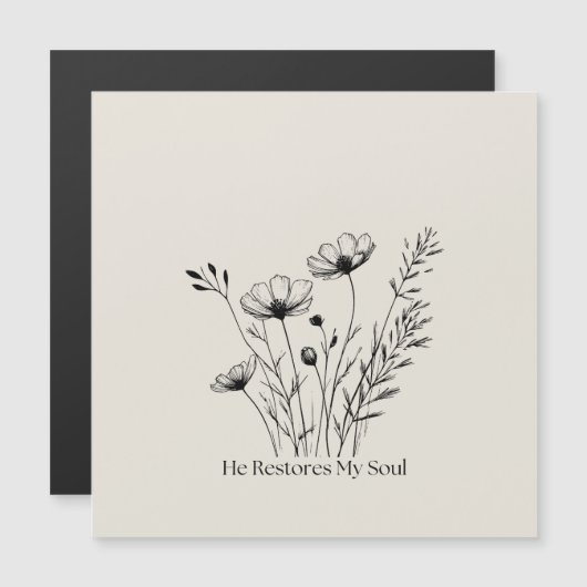 He Restores My Soul Minimalist Design Magnet (Front/Back)