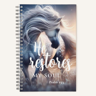 He Restores My Soul Psalm 23:3 Christian Spiral Notebook