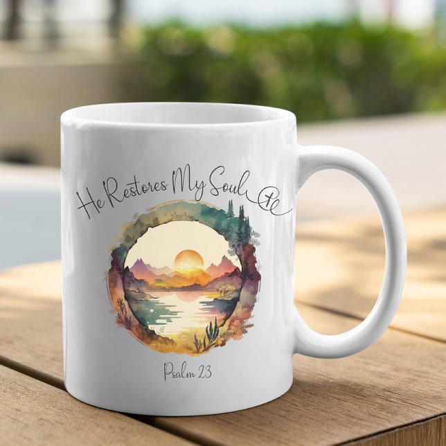 He Restores My Soul Psalm 23 Coffee Mug (Creator Uploaded)