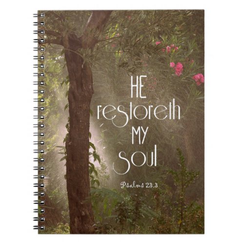 He restoreth my Soul Bible Verse Notebook