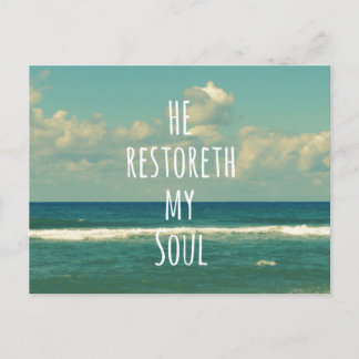 He restoreth my Soul Bible Verse Scripture Postcard