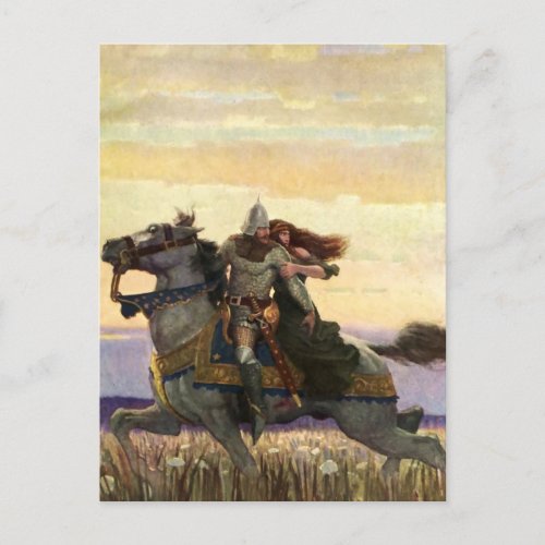 âœHe Rode Away With the Queenâ by NC Wyeth Postcard