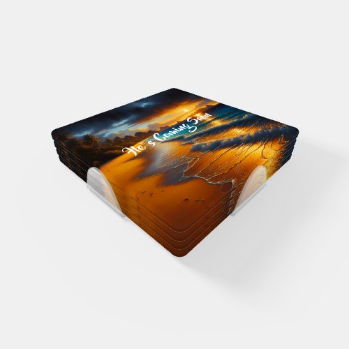 HES COMING SOON Christian Faith ocean Coaster Set