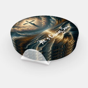 HE`S COMING SOON Jesus in the rippling water Coaster Set