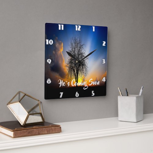 HES COMING SOON old tree  Square Wall Clock