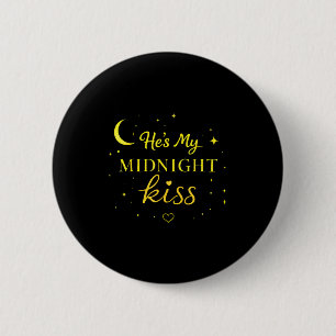 He’s My Midnight Kiss Romantic Saying Matching Cou Button