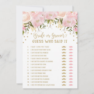 He Said She Said Bride Groom Bridal Shower Game