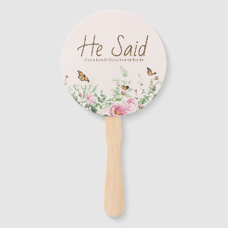 He Said She Said Engagement Party Game Trivia Voti Hand Fan