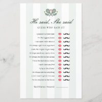 He Said She Said Perfect Match Bridal Shower Game
