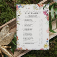 He Said She Said Pressed Floral Bridal Shower Game