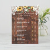 He Said She Said Yellow Floral Sunflower Lace Game Invitation (Standing Front)