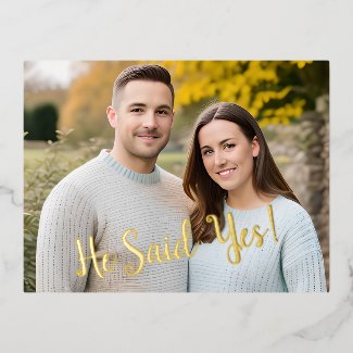 'He Said Yes!' Engagement Announcement Postcard