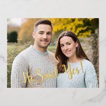 'He Said Yes!' Engagement Announcement Postcard