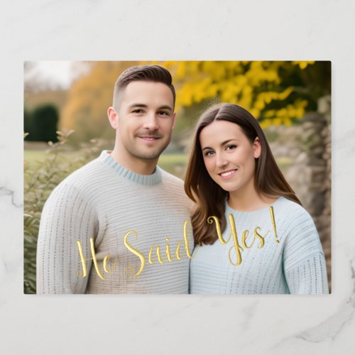 He Said Yes Engagement Announcement Postcard
