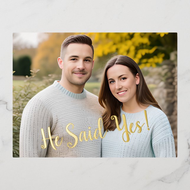 'He Said Yes!' Engagement Announcement Postcard (Front)