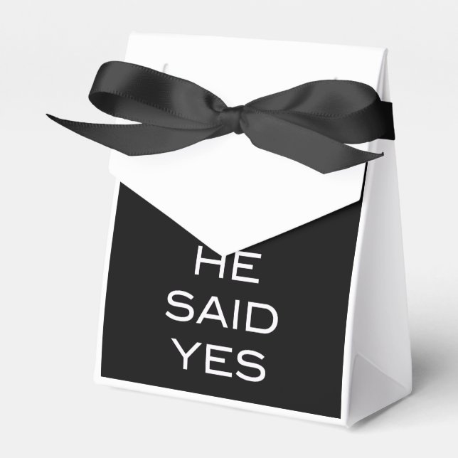 He Said Yes Gay Engagement Party Favor Box (Front Side)