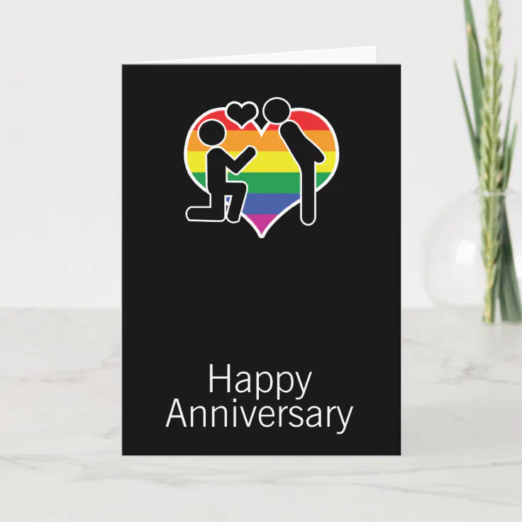 He Said Yes Happy Anniversary Gay Themed Card | Zazzle