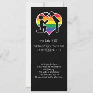 He Said Yes Mr And Mr Proposal Gay Wedding Invitation