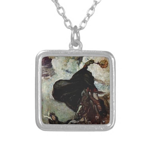 He Saw The Goblin Rising Silver Plated Necklace