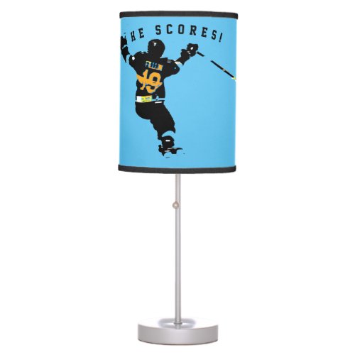 He Scores _ Ice Hockey Player Table Lamp