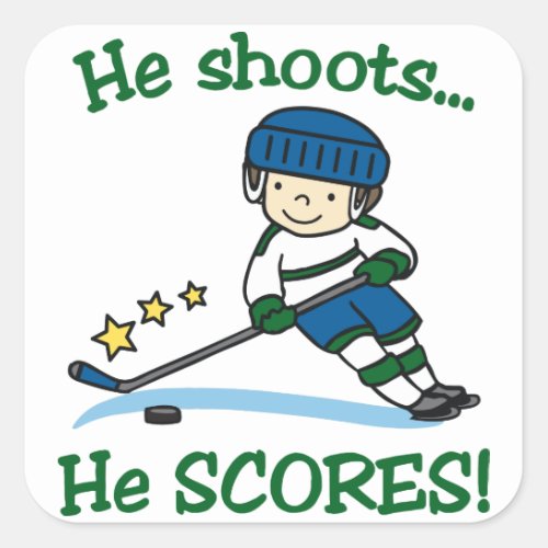 He Scores Square Sticker