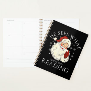 He Sees What You've Been Reading Funny Planner