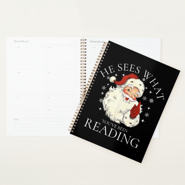 He Sees What You've Been Reading Funny Planner (Display)