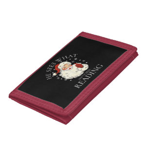 He Sees What You've Been Reading Funny Tri-fold Wallet