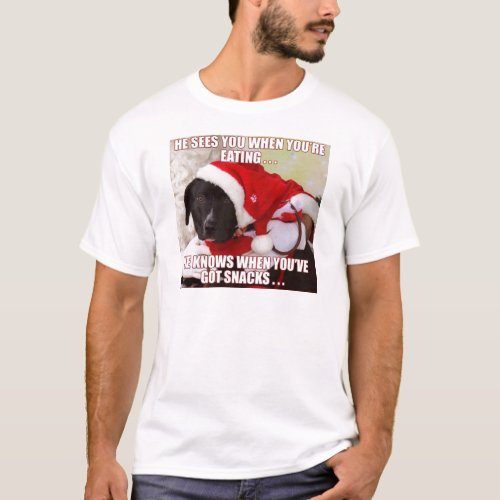 HE SEES YOU WHEN YOURE EATING HE KNOWS WHEN YOU T_Shirt