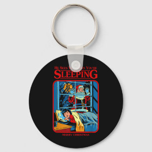 He Sees You When You're Sleeping Merry Christmas  Keychain